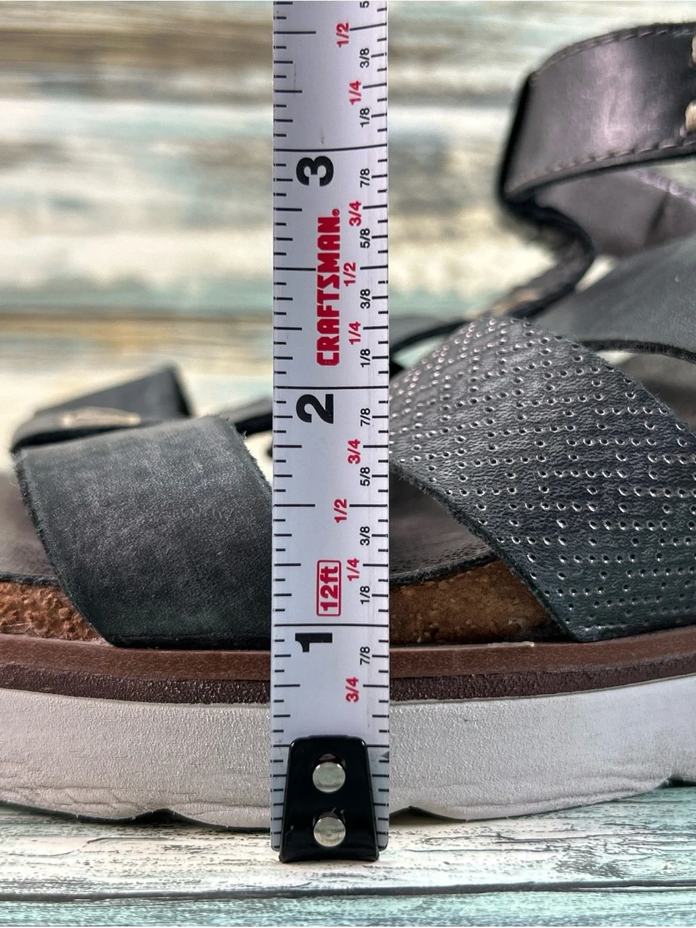 OTBT New Moon Platform Wedge Sandals Womens 9.5M Gray Woven Leather Boho Casual